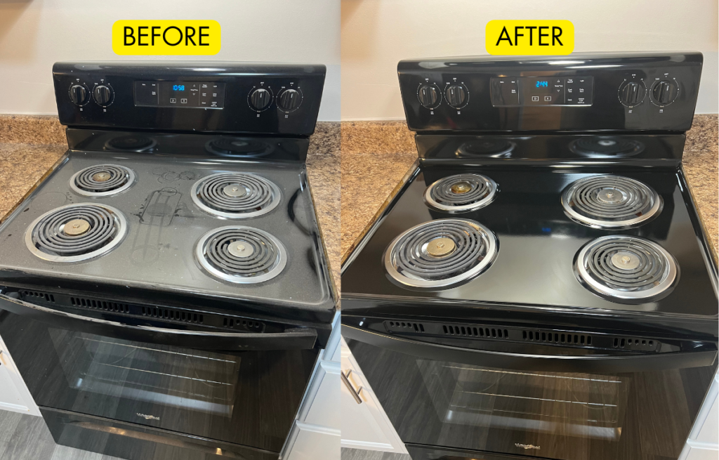 before after dirty stove